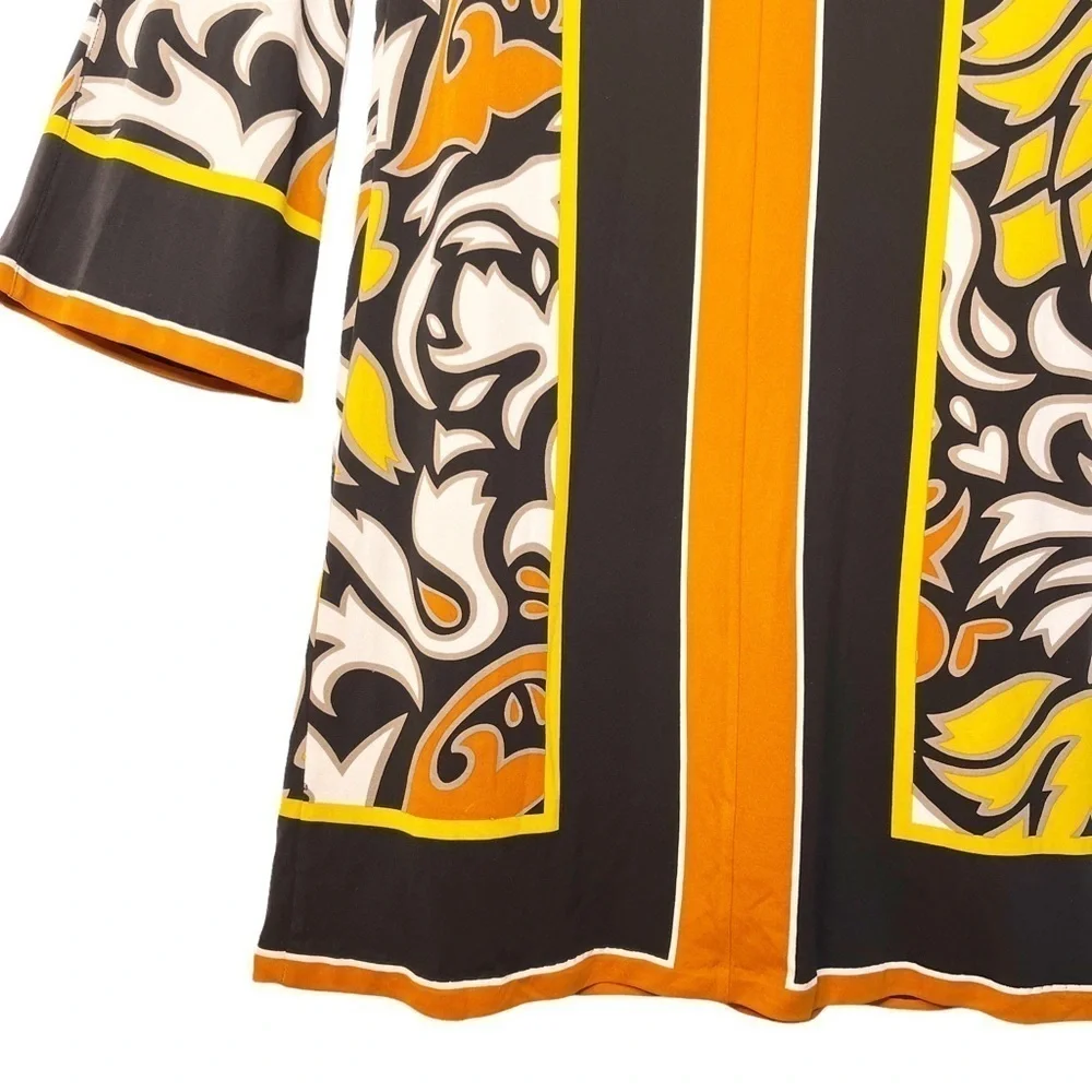 NICOLE MILLER Long Sleeve Sheath Dress Size 8 in Vibrant Multi Print